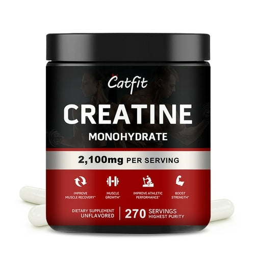 Catfit Creatine Monohydrate Capsules Improve Gain Strength Build