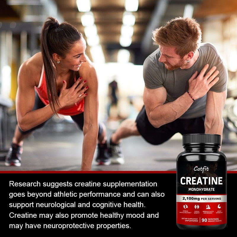 Catfit Creatine Monohydrate Capsules Improve Gain Strength Build